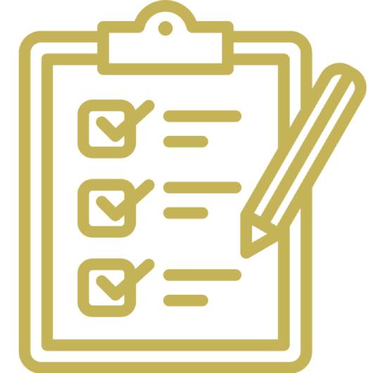 Icon of gold clipboard